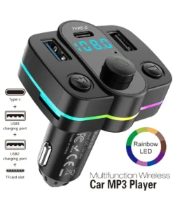 SHEIN simr BT Car MP3 Player FM Handsfree Calling Dual USB Car Charger, Wireless FM Transmitter