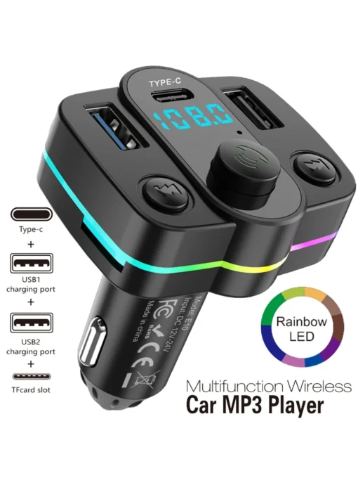 SHEIN simr BT Car MP3 Player FM Handsfree Calling Dual USB Car Charger, Wireless FM Transmitter