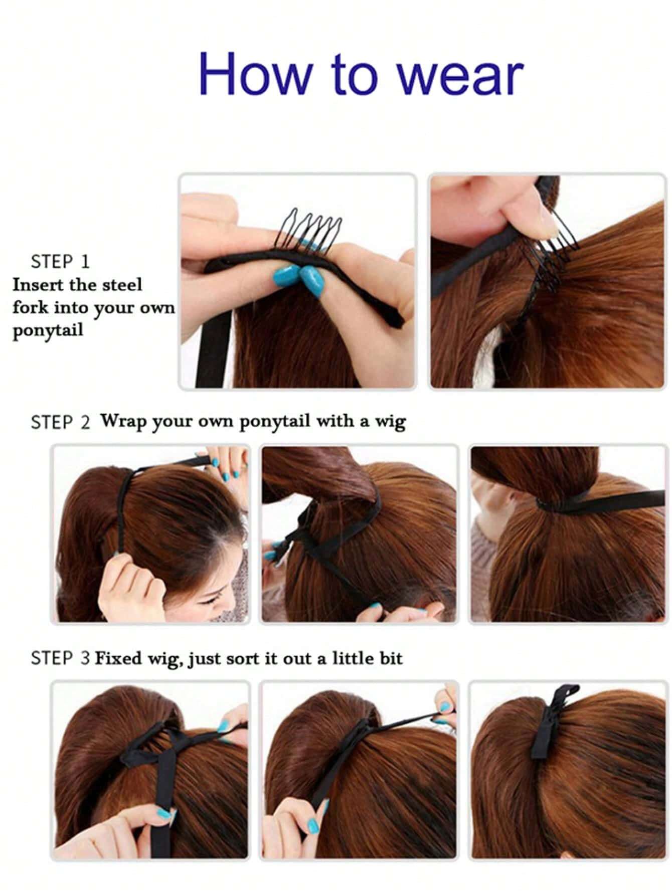 SHEIN 14 inch Synthetic Drawstring Ponytail Clip In Ponytail Hair Extensions Pony Tail(BROWN) - الصورة 9