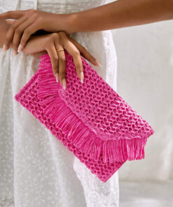 Alternative view of SHEIN VCAY Straw Woven Bag, Teens Plain Color Fringe Flap Simple Fashion