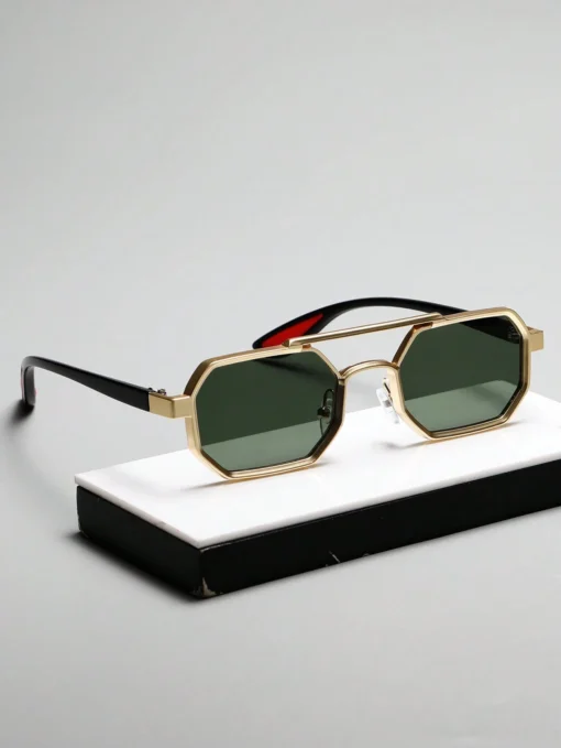SHEIN 1 Pair Unisex Metal Geometric Frame Small/Medium Size Casual Fashionable Fashion Glasses