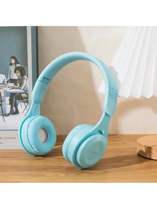 AXNEN BT Headphones Over-Ear, Foldable Lightweight Wireless Headphones Hi-Fi Stereo, Bass Adjustable Headset(blue)
