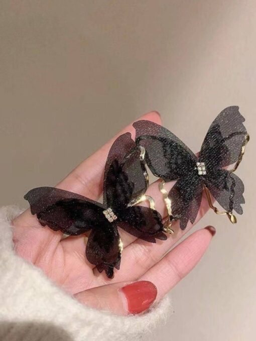SHEIN Mori Style Butterfly Shape Earrings, Fashionable And Elegant Ear Studs