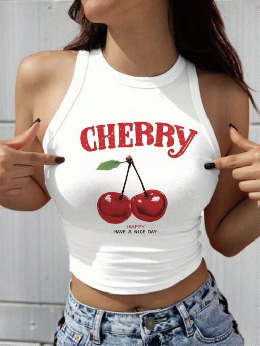 SHEIN Casual Cherry Fit Women's Tank Top, Summer Style