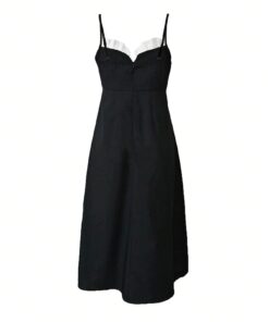 Alternative view of SHEIN Women's Summer Black And White Splicing Long Tank Dress With Open Slit Hem