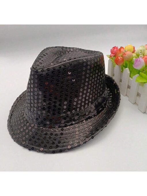 SHEIN Adults' & Kids' Jazz Hat For Stage Performance (Black)