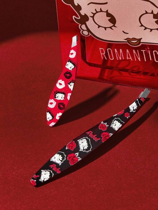 SHEIN Betty Boop x SHEIN 2pcs Cartoon Character & Lips Rose Printed Eyebrow Tweezers, Gifts