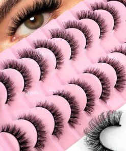 SHEIN 10pairs 5d Mink Fur False Eyelashes,Crossed & Voluminous Natural And Dramatic Lashes