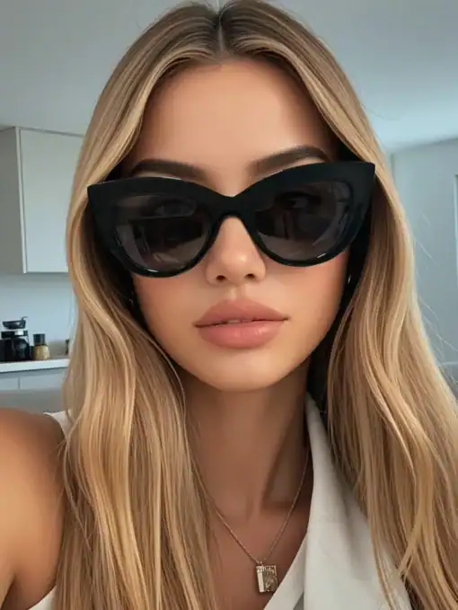 SHEIN 1 Pair Unisex Full Frame Cat Eye Sunglasses