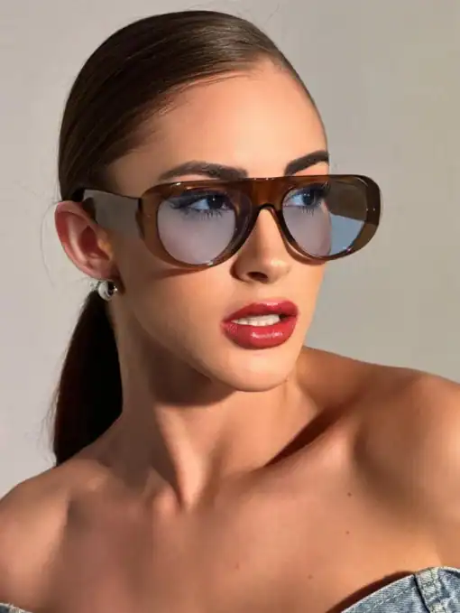 SHEIN 1pc Oversized Oval Fashion Glasses