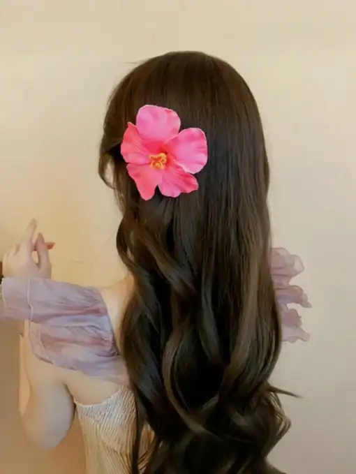 SHEIN 1pc Stereoscopic Adonis Flower Design Hair Clip, Elegant & Side Hairpin For Women (Pink)