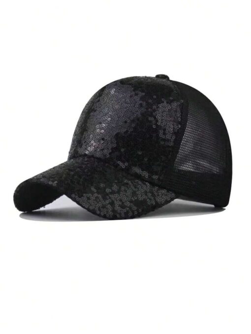 SHEIN 1pc Unisex Fashionable Shiny Sequin Leopard Print (BLACK)