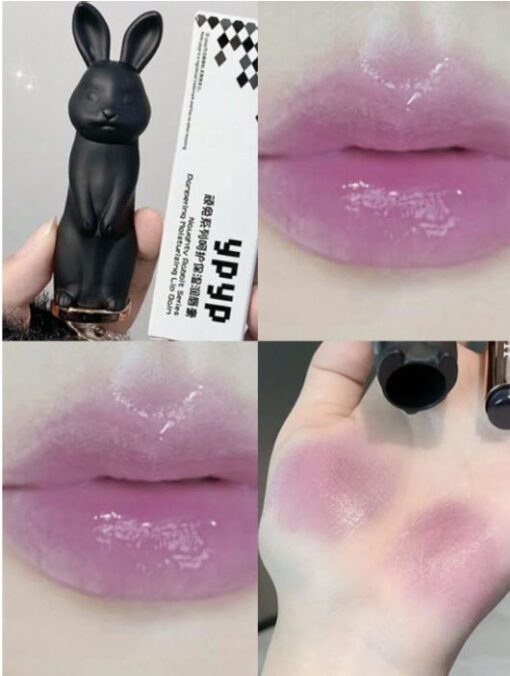 SHEIN Rabbit Lipstick Color Changing Lip Balm Moisturizing ( Black Rose)