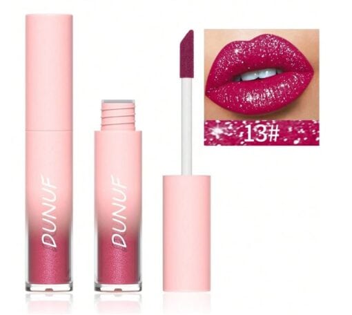 DUNUF 18 Color Diamond Lipstick & Lip  Gloss (13)