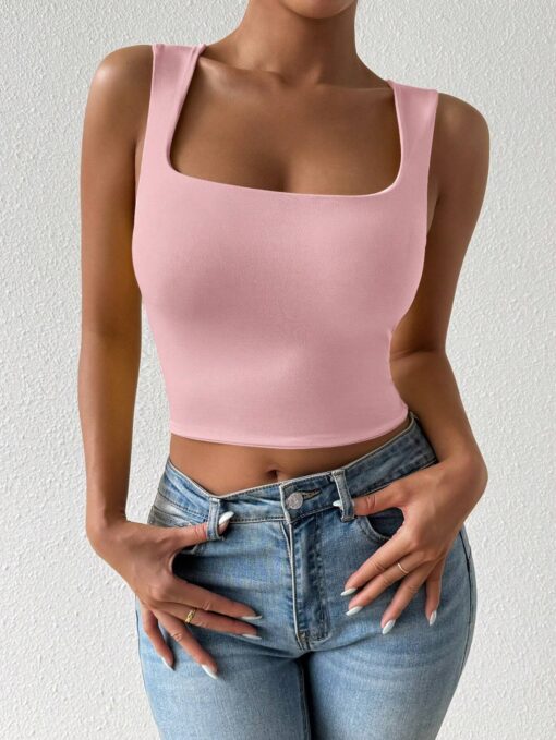 SHEIN Chiquease Women's Cropped Slim Fit U-Neck Camisole
