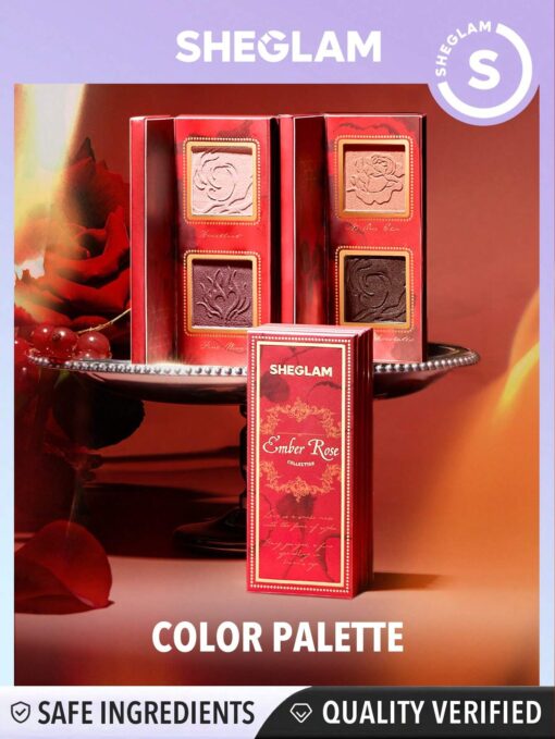 SHEGLAM Ember Rose Burning Devotion Color Palette 4 Colors Valentines Gift Eyeshadow Palette Creamy