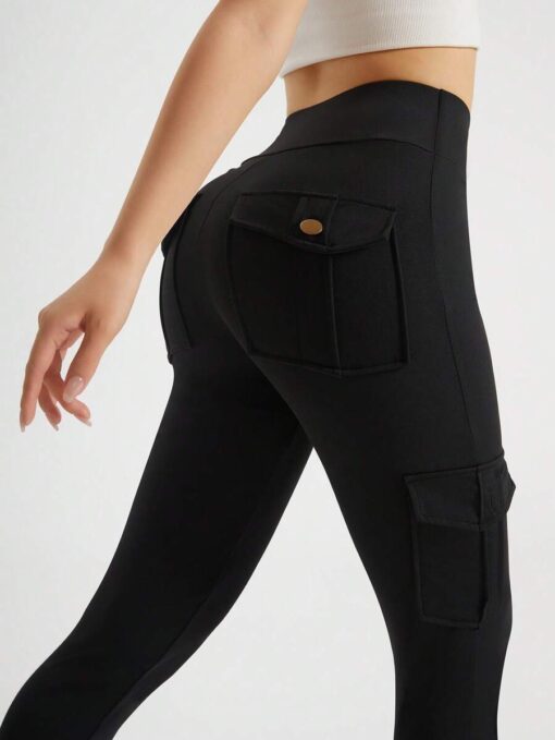 SHEIN Summer Workout 1pc Super Comfy & Stylish Sports Yoga Leggings (Black)