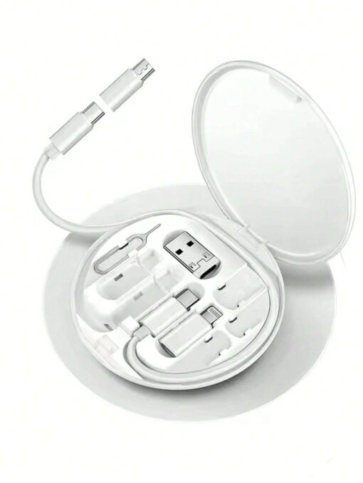 SHEIN USB Adapter Phone Holder Stand, Storage Case (White)