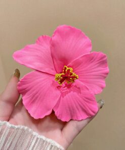 SHEIN 1Pcs Hawaiian Flower Hair Clips, Women Artificial Flower Hair Clips (pink)