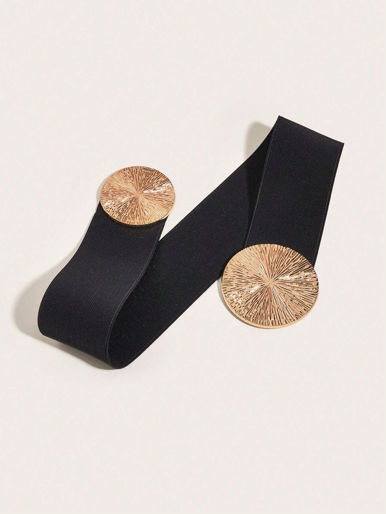 SHEIN 1pc Casual Versatile Elastic Round Buckle Waist Belt - الصورة 2