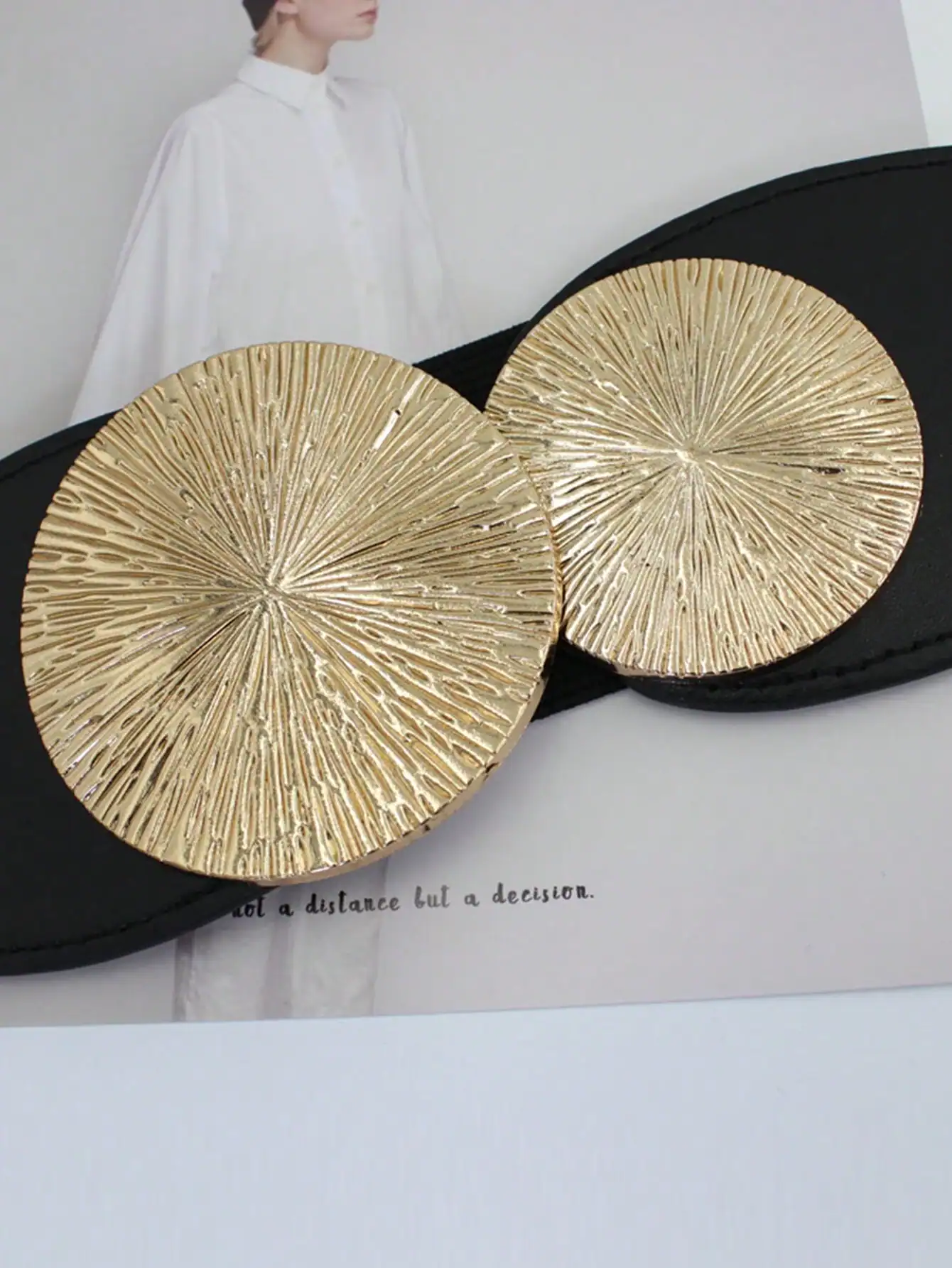 SHEIN 1pc Casual Versatile Elastic Round Buckle Waist Belt - الصورة 7