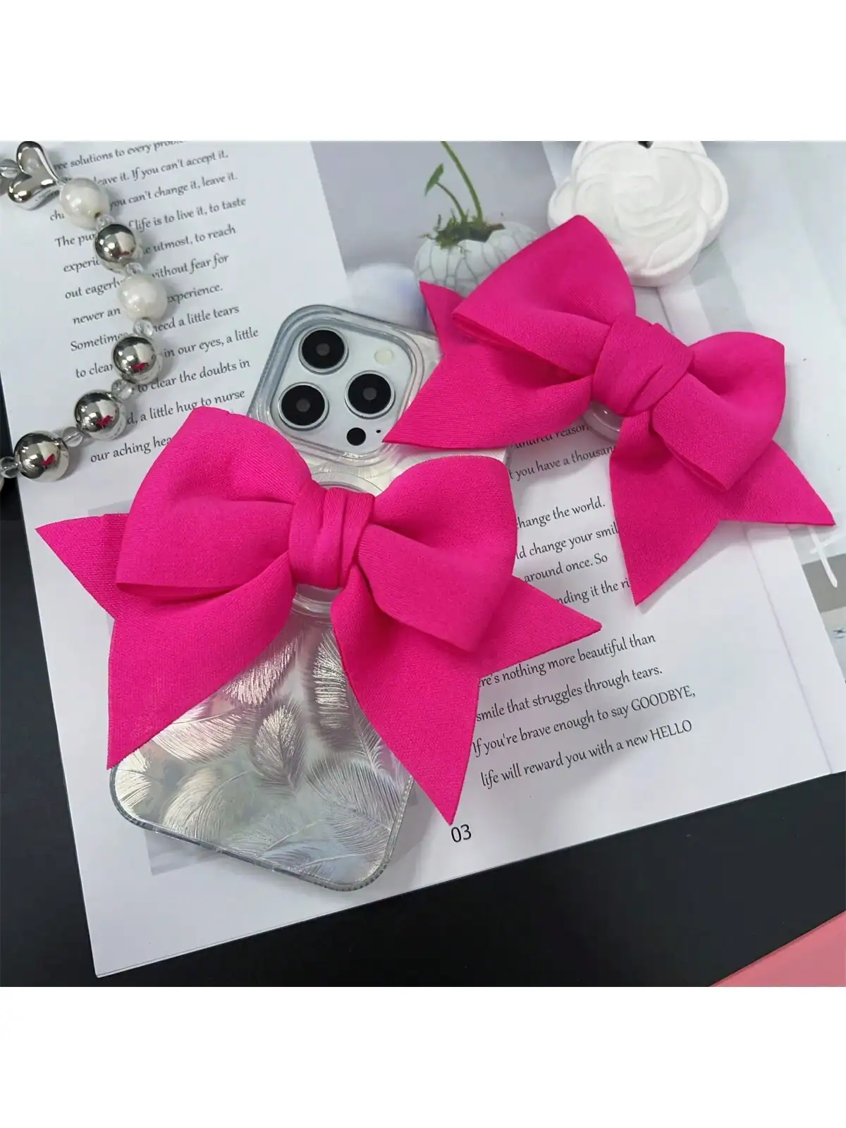 SHEIN Ins Rose Bow Mobile Phone Holder Desktop