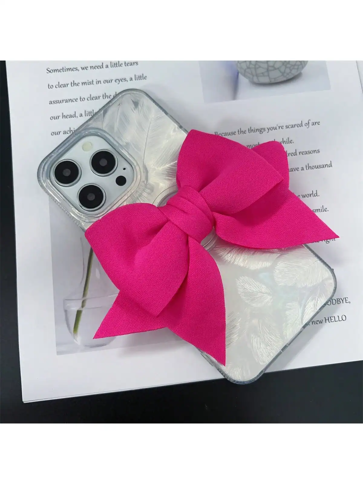 SHEIN Ins Rose Bow Mobile Phone Holder Desktop - الصورة 2