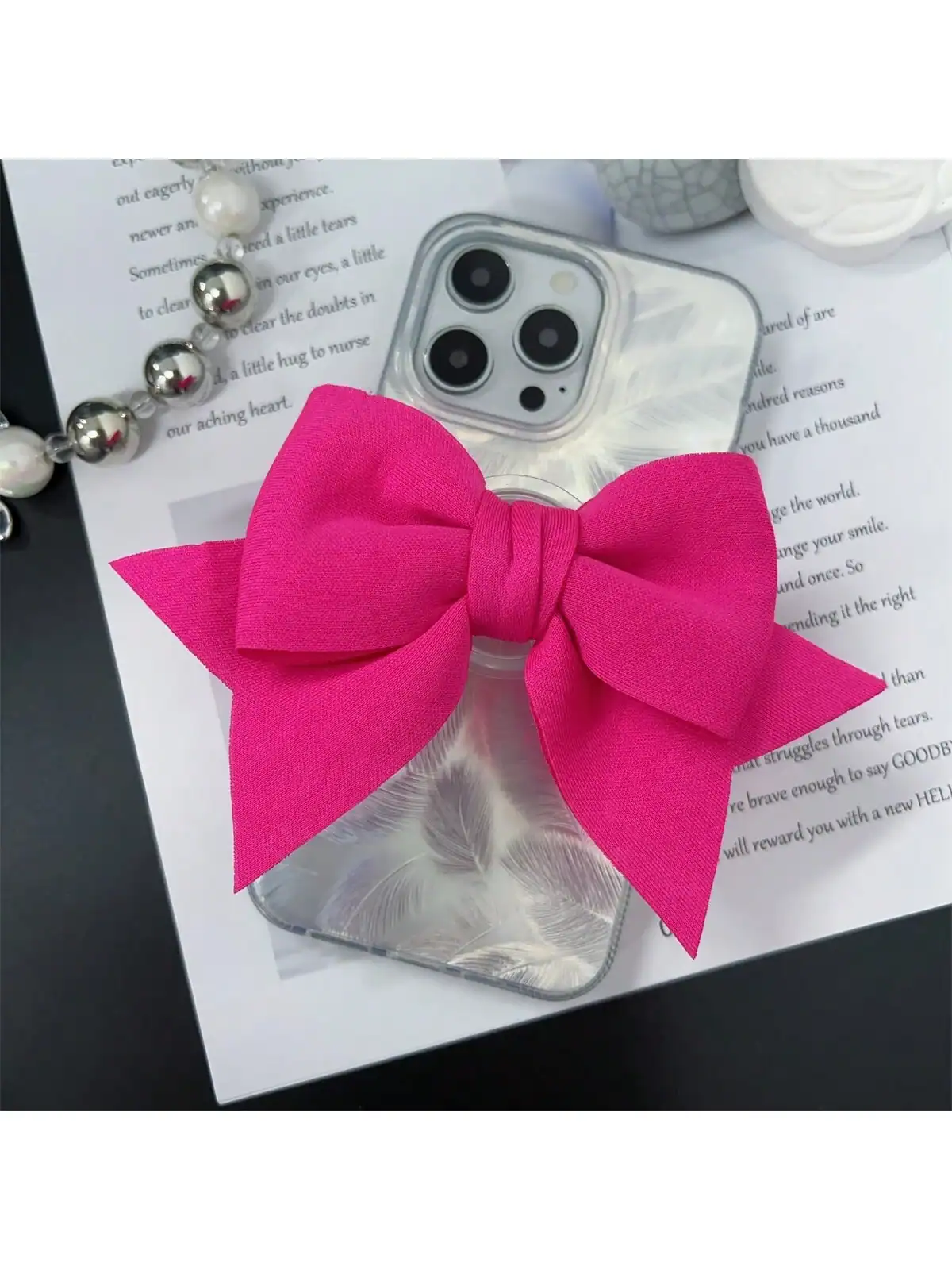 SHEIN Ins Rose Bow Mobile Phone Holder Desktop - الصورة 3