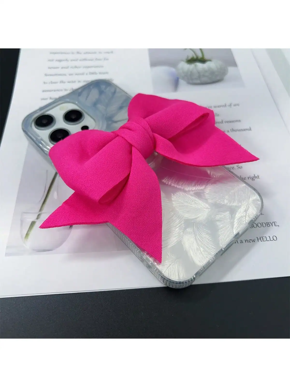 SHEIN Ins Rose Bow Mobile Phone Holder Desktop - الصورة 6