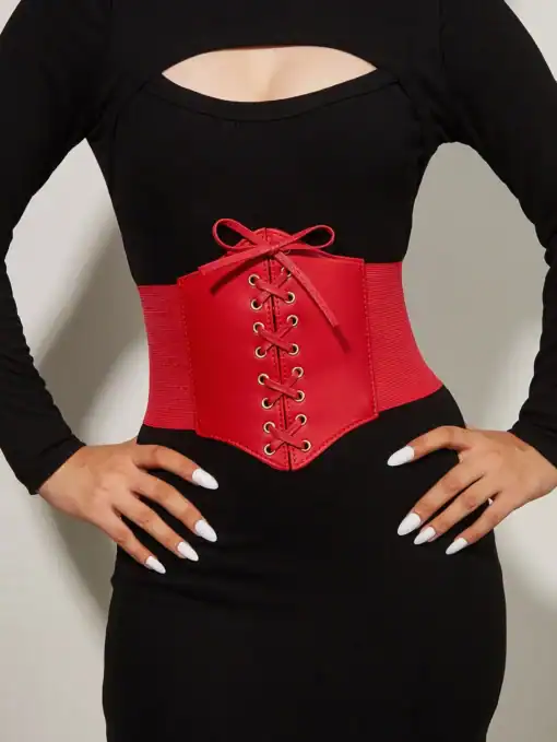SHEIN Lace Up Corset Belt Waist