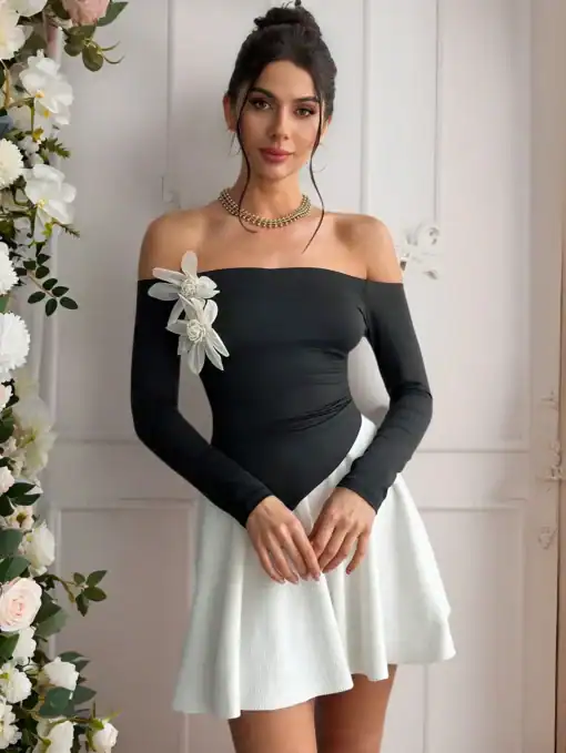 SHEIN Women Elegant Minimalist Stylish Romantic Off Shoulder