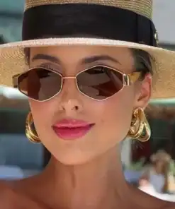 SHEIN Rhombus Metal Small Frame Y2K Fashion Fashion Glasses