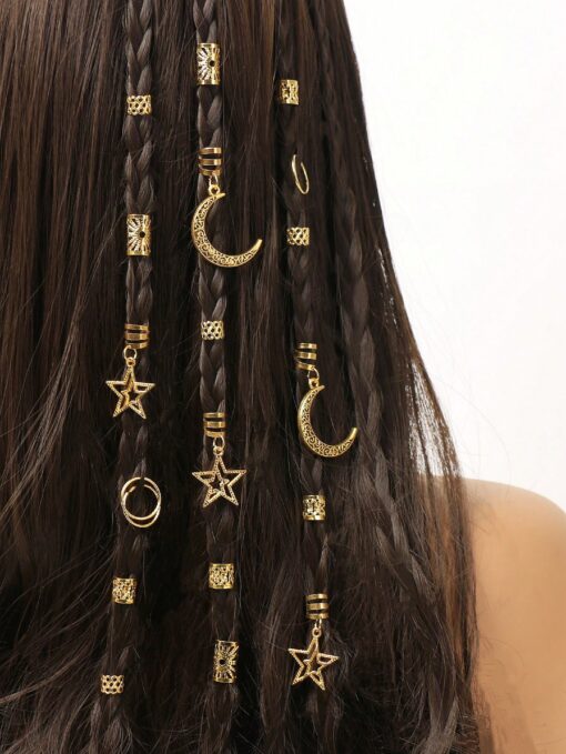 SHEIN Braids Accessories Set, Moon Star Hair Clips