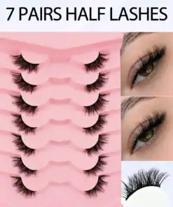 SHEIN 7 Pairs Half Lashes False 15mm Cat Eye Look Tail Elongated Lashes