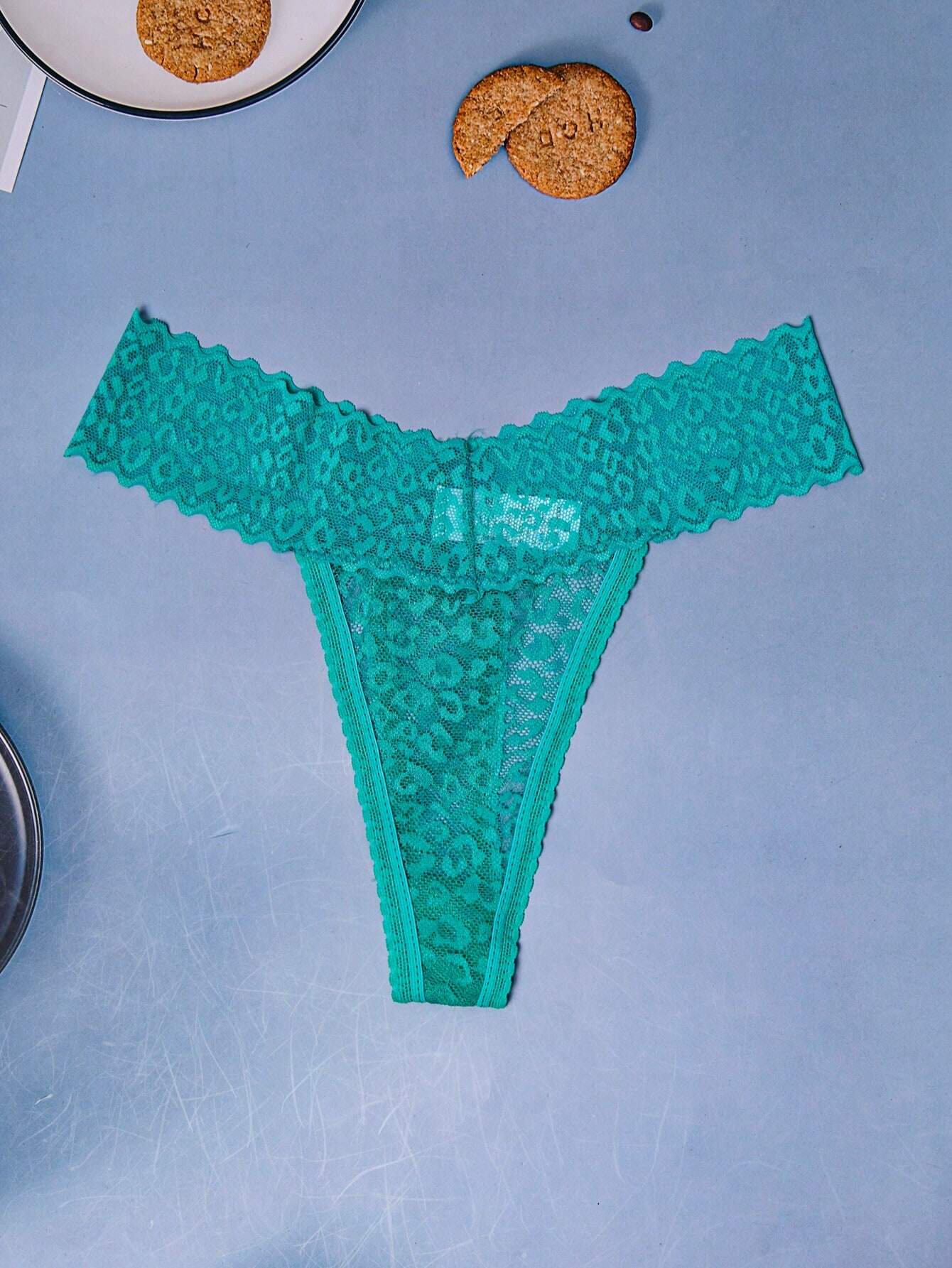 SHEIN 7pcs/Set Women Leopard Print Low Waist Lace Thong Panties, Sexy