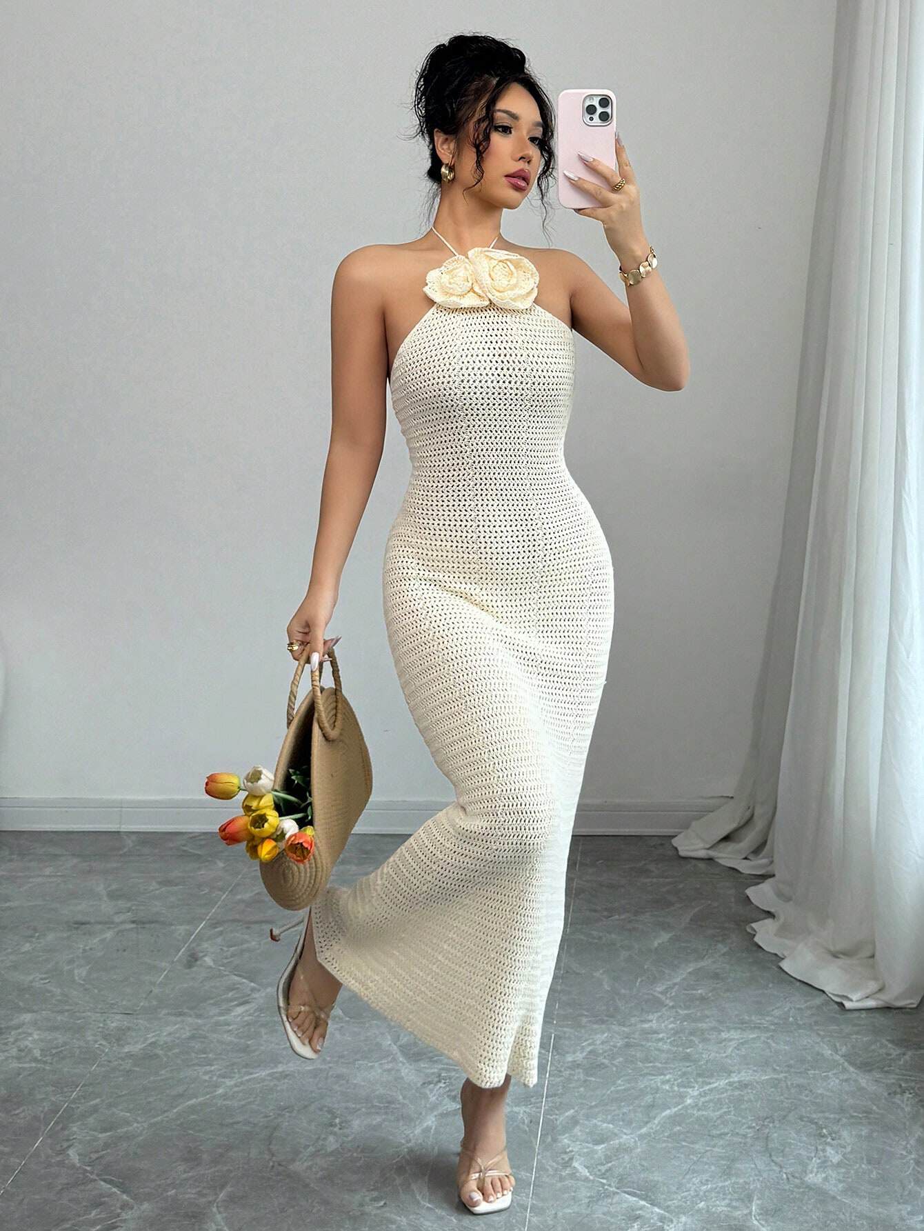 SHEIN Chiquease Crocheted Summer Dress