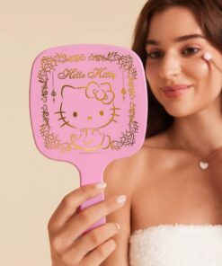 SHEIN HELLO KITTY AND FRIENDS SHEIN Cartoon & Letter Print Pink Handheld Mirror