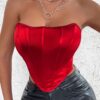SHEIN Allurite Solid Hanky Hem Tube Top
