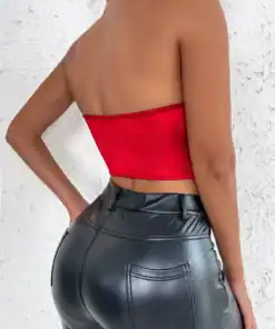 SHEIN Allurite Solid Hanky Hem Tube Top