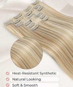 SHEIN Clip Style Hair Extension With 16 Clips To Synthesize