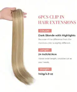 SHEIN Clip Style Hair Extension With 16 Clips To Synthesize