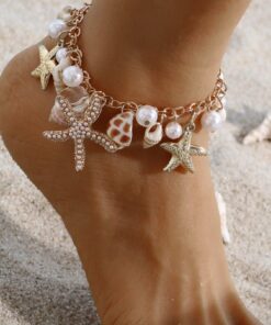 SHEIN Fashionable Niche Ocean Style Starfish Pendant Anklet