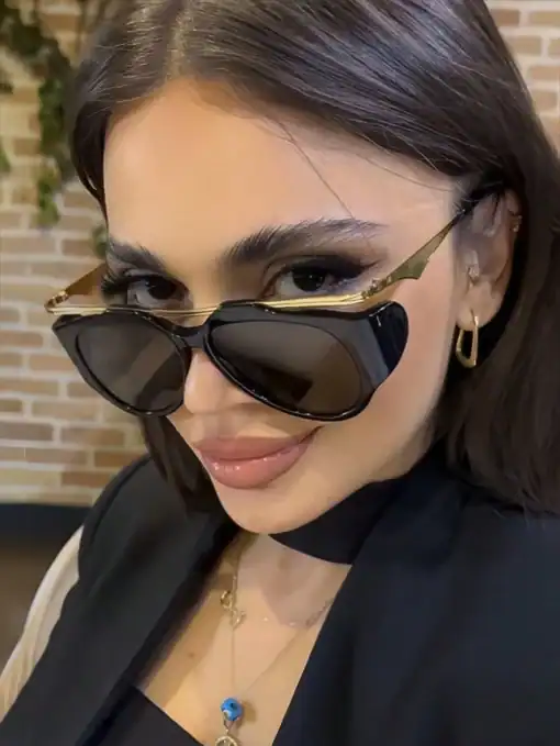 SHEIN Personalized Oval Fashion Glasses Fashion Toad Glasses