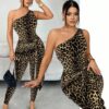 SHEIN SXY Women's Fashion Leopard Print Bodycon Jumpsuit
