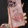 SHEIN Luxury Electroplated Clear Pink Phone Case