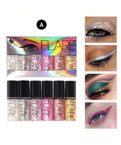 SHEIN 6pcs Mini Shiny Liquid Eyeshadow Eyeliner Set