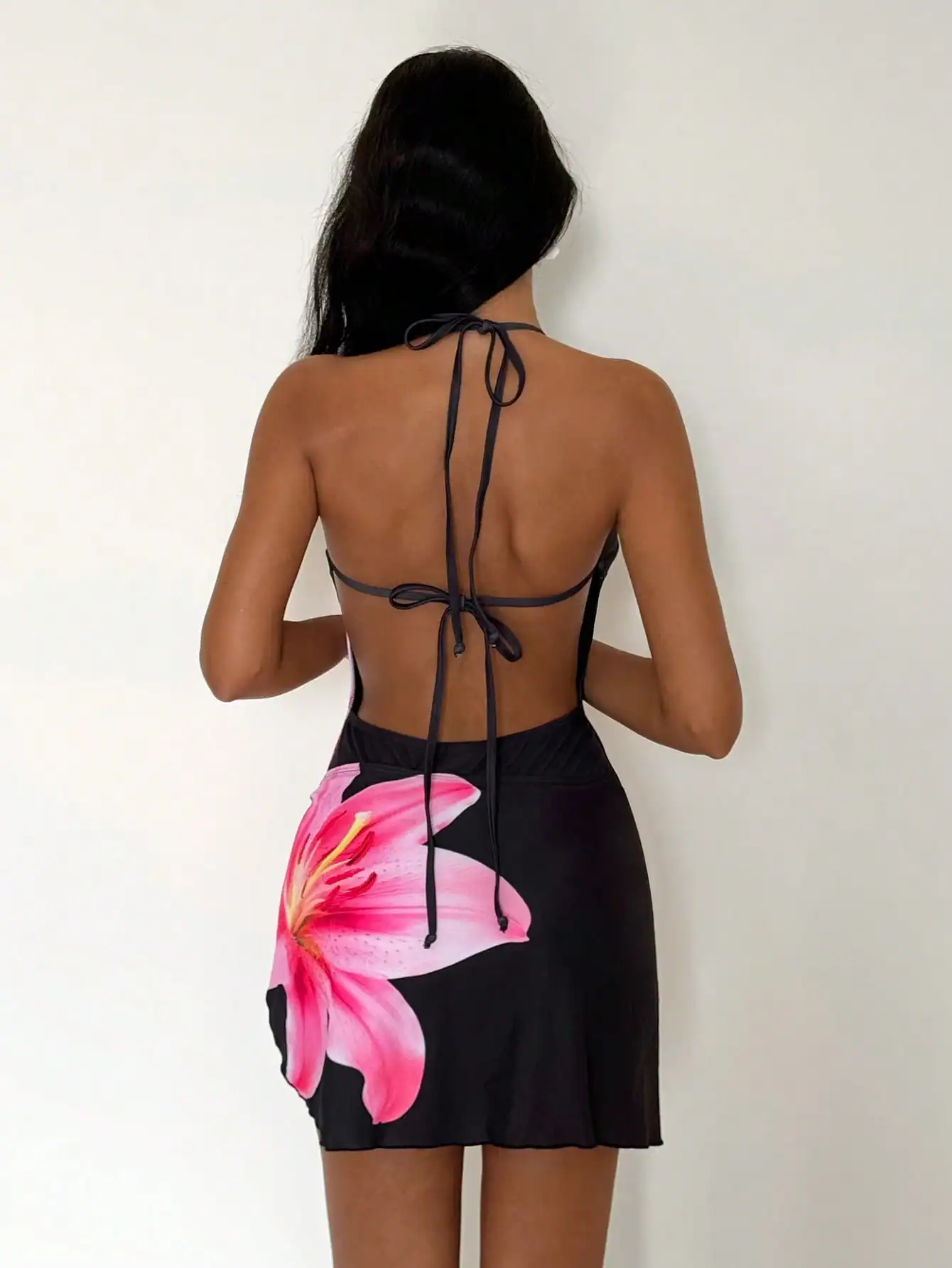 SHEIN EgrlEra Floral Printed Women Sexy 1-Piece Swimsuit