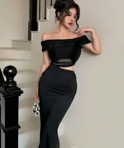 SHEIN Modelyn Women Long Solid Color Dress