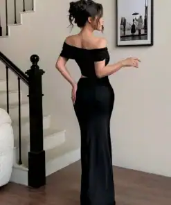 SHEIN Modelyn Women Long Solid Color Dress