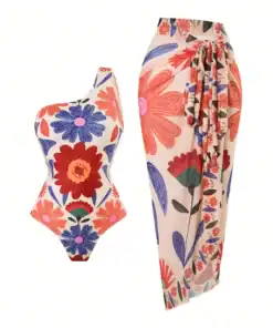 SHEIN Swim Oasis Woman's 2025 Summer Floral Halter One-Piece Swimsuit